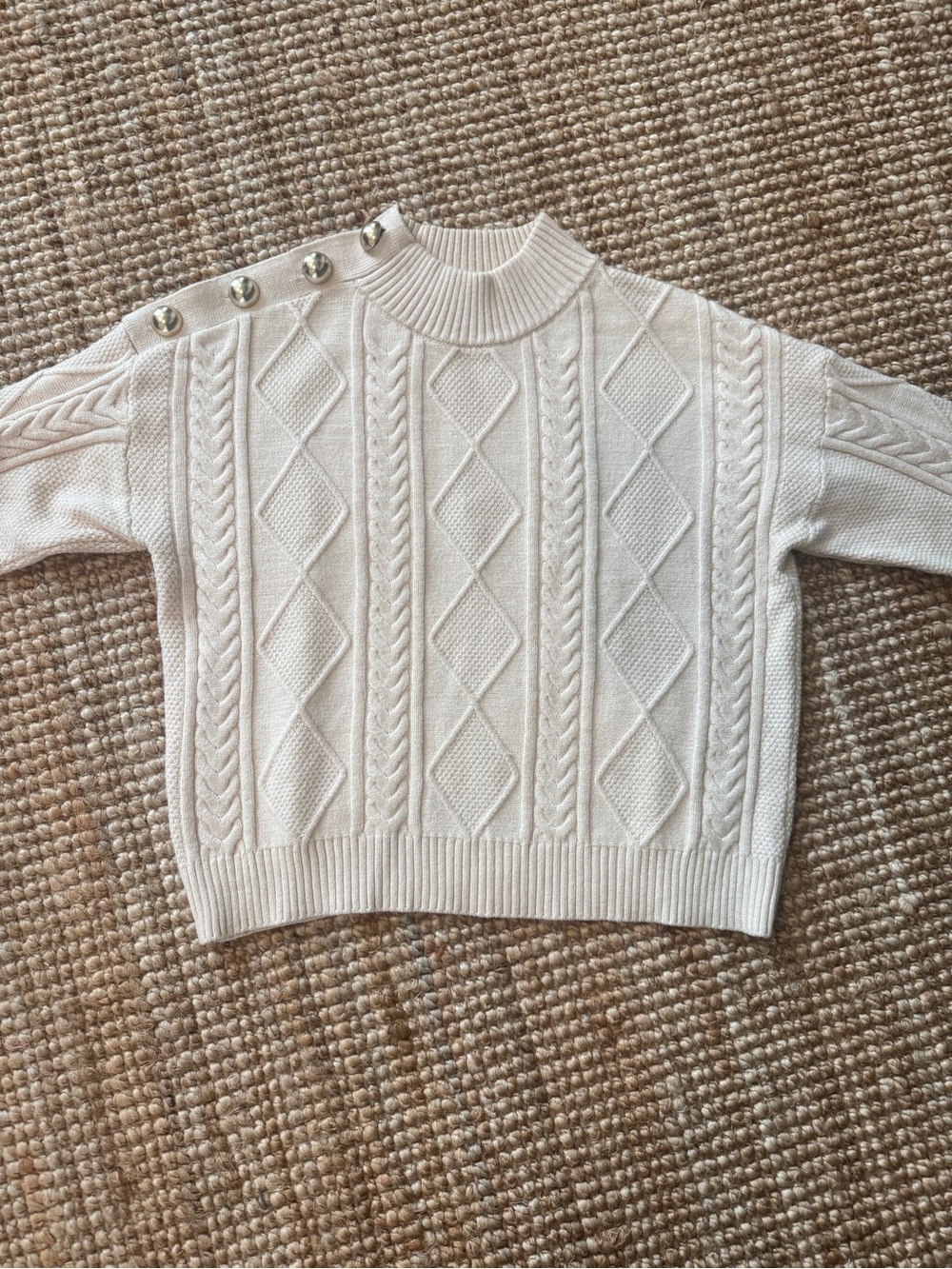 Ming Cable Knit Crewneck Sweater - Ivory - XS 🤍✨